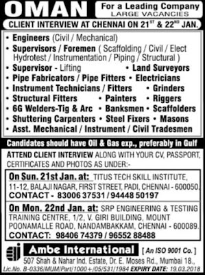 Leading company Large Job Opportunities for Oman