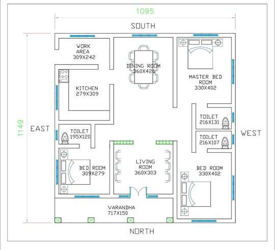 3 Bedroom Low Cost Single Floor Home Design with Free Plan ...
