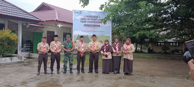 SMK Negeri 1 Tambut Gelar Upacara Pembukaan Kemah Pramuka (SOS V) Pangkalan Gugus Depan,Sekaligus Peringati Hari Sumpah Pemuda