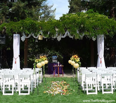 Inspiration for ceremony arch decoration wedding HangingPomanders3