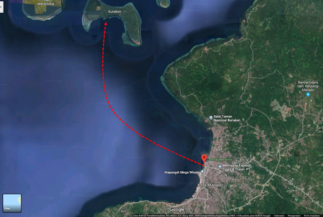 Penyeberangan ke Taman Laut Bunaken