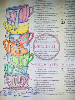 Artsy Faith original artwork from Psalm 23 in Journaling Bible.