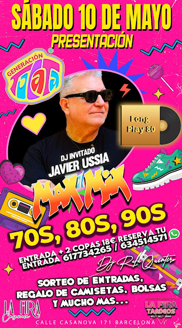 Flyer Tardeo 70s 80s 90s Especial Generación Tocata