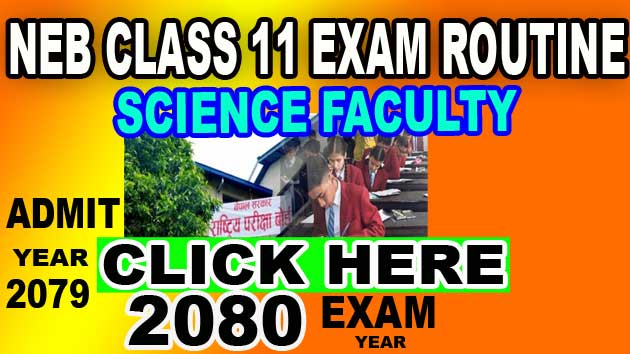 class 11 exam routine 2080 Science