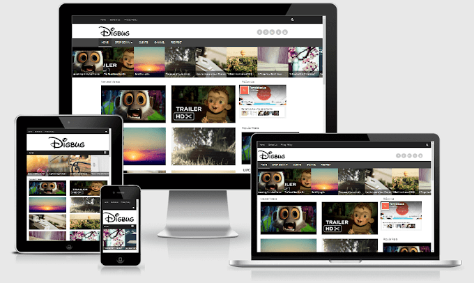 Digbug Responsive Video Blogger Template