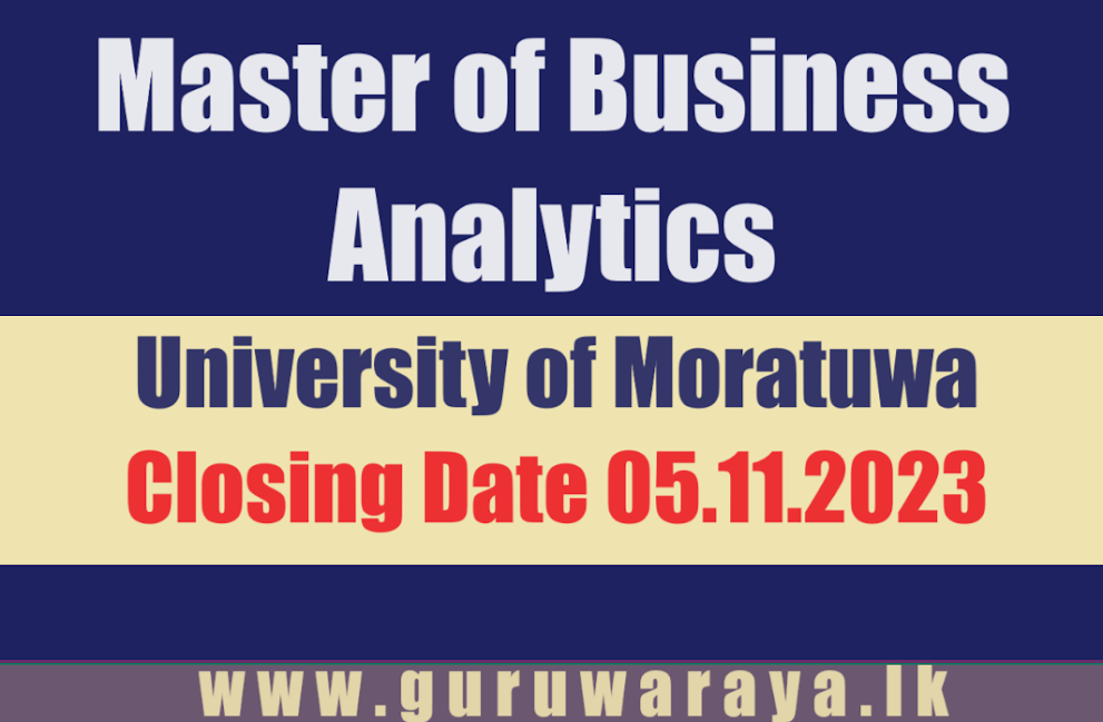 Master of Business Analytics - University of Moratuwa
