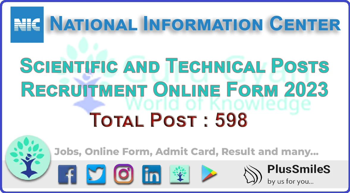 NIC Scientific and Technical Posts Online Form 2023