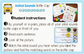 Initial Sounds Bottle Cap Sentences Center Activity Clever Classroom