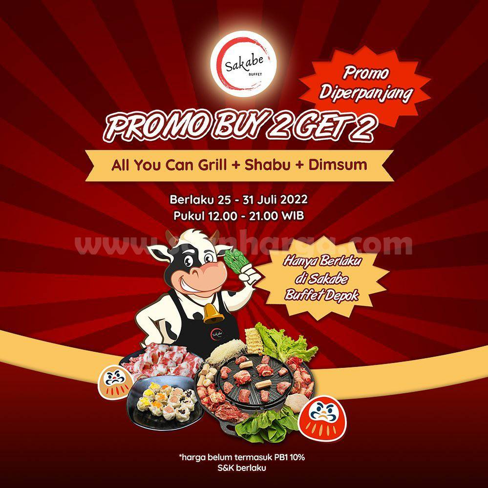 Promo Sakabe Buffet Depok Buy 2 Get 2!! Paket All You Can Grill + Shabu + Dimsum