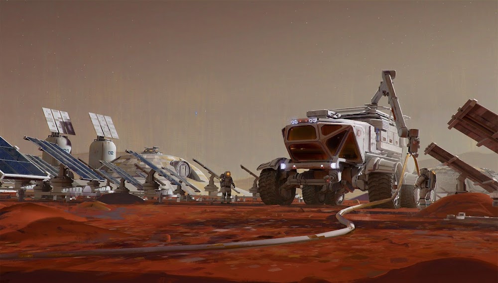 Mars base by Maciej Rebisz - concept art for Space Company Simulator