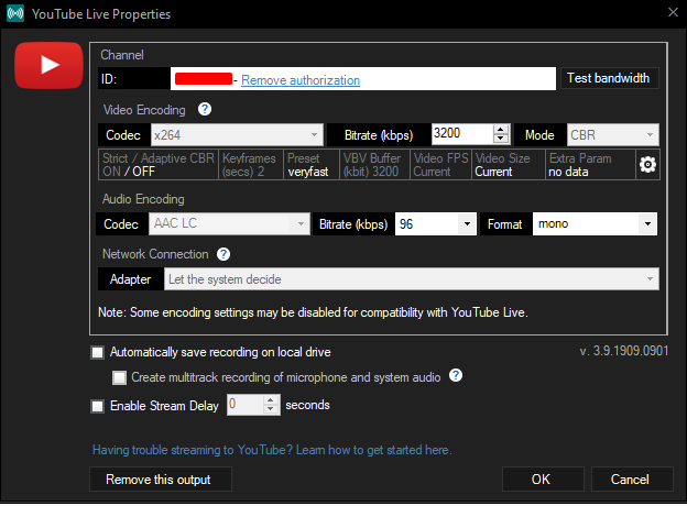 Settingan Kualitas Bitrate Video Untuk  Streaming Youtube 