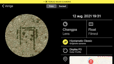 Screenshot Hipstamatic-instellngen Changpa + Float