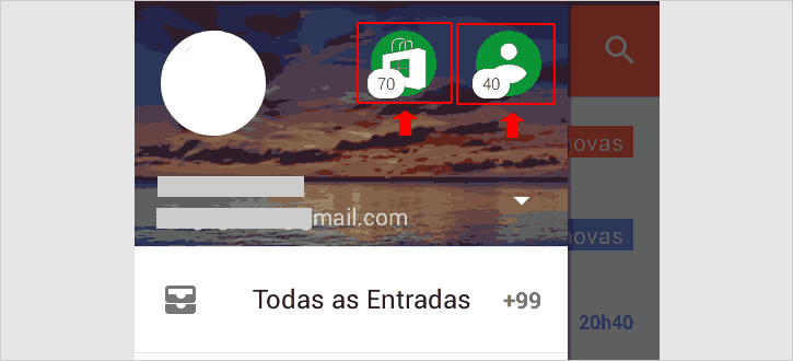 Alternando entre contas Gmail no aplicativo para Android