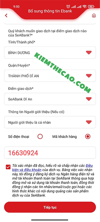 SeABank kiếm tiền nhập mã giới thiệu SeABank nhận 50K miễn phí