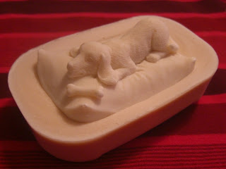 Photo taken from the above the soap, the little lab puppy is still as cute as ever!