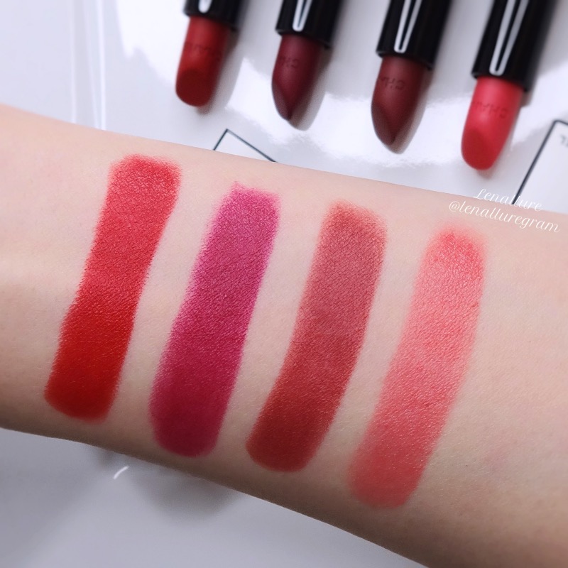 Chanel Rouge Allure Velvet Nuit Blanche lipsticks review swatches