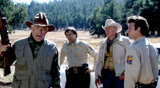 Screenshot - Bigfoot hunting party in Devil on the Mountain (aka Sasquatch Mountain, 2006)