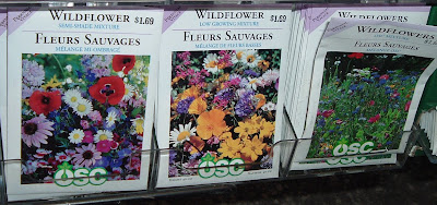 [Photo: OSC wildflower seed packets Semi-Shade Mixture, Low-Growing Mixture, and OSC mixture.]