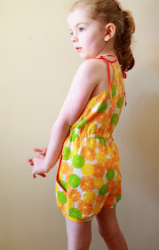 Citrus Retro Romper from E&E Patterns Pleated Playsuit | The Inspired Wren