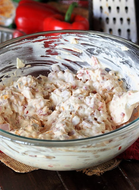 Loaded Ham & Cheese Hash Brown Casserole Mixture in Mixing Bowl Image