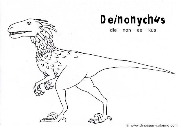 dinosaur coloring deinonychus a4 image