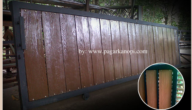 Bengkel Las Depok Pagar Besi GRC Motif Kayu Bengkel Las Depok Pagar Besi GRC Motif Kayu