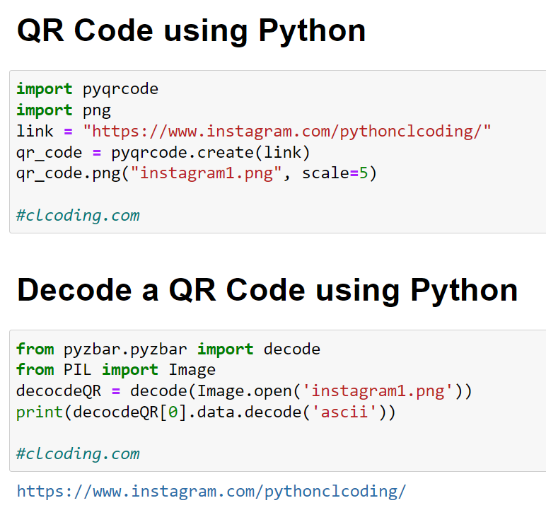 Day 39 : Code and Decode QR in Python ~ Computer Languages (clcoding)