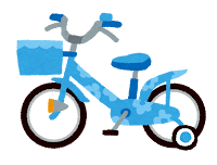 子供用の自転車のイラスト「水色」