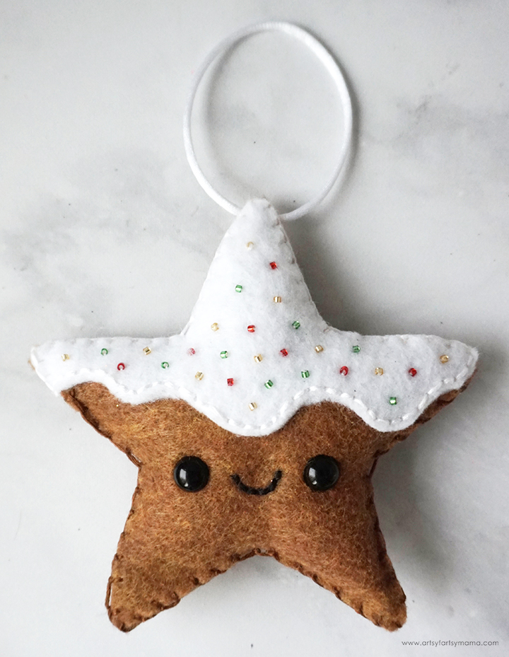 Felt Gingerbread Star Cookie Ornament