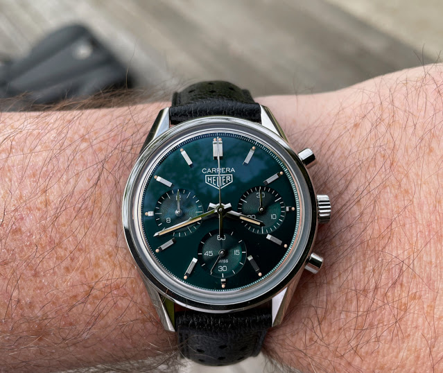 Présentation de la réplique TAG Heuer Carrera Green édition spéciale 39 mm Calibre Heuer 02