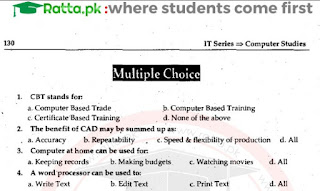 ICS Computer Chapter 4 MCQs Solved - 1st Year/11th class