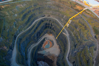 Flying over hanson wallgrove quarry with synthesis