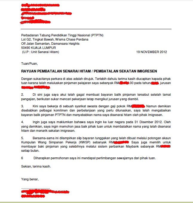 Contoh Surat Pemotongan Gaji Tabung Haji - Download 