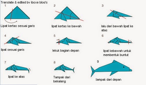 tutorial origami  ikan 