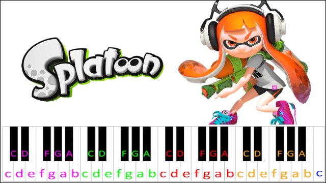 Bomb Rush Blush (Splatoon) Piano / Keyboard Easy Letter Notes for Beginners