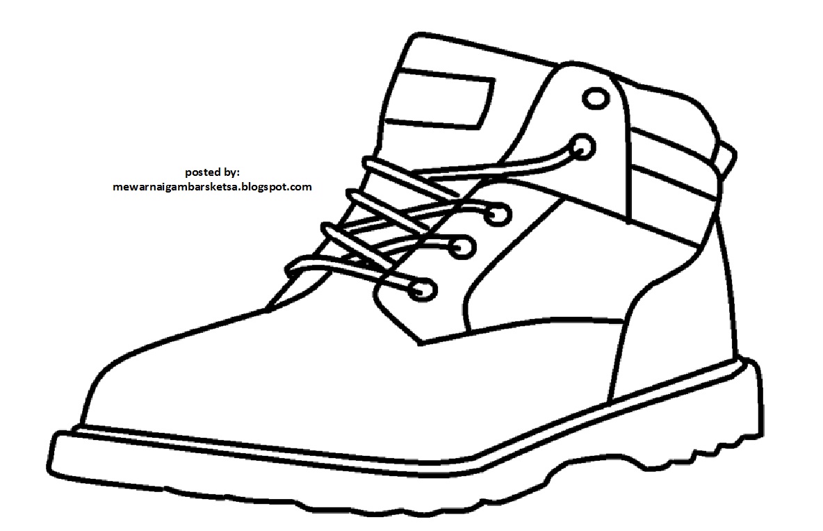 Mewarnai Gambar Mewarnai Gambar Sketsa  Sepatu 5