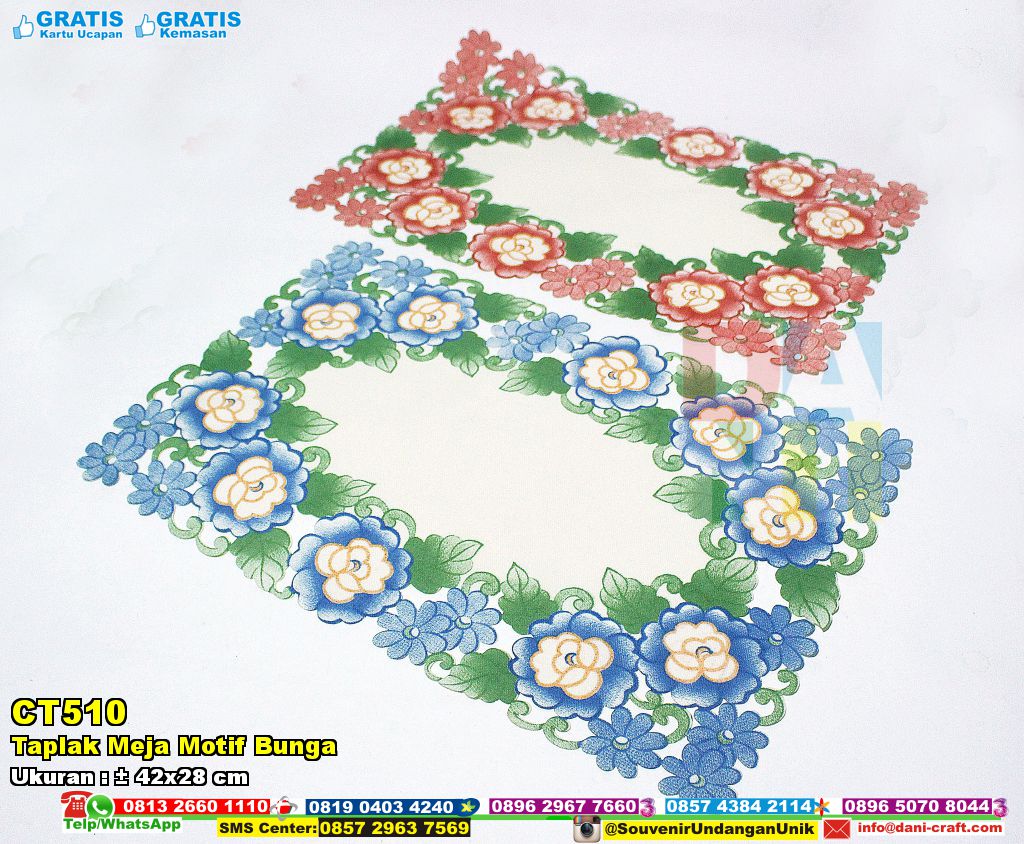 Taplak Meja Motif Bunga  Souvenir Pernikahan