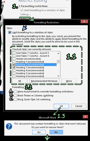 Restrict Editing (Formatting-restictions)
