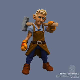 beau - blacksmith, artisan, halfling