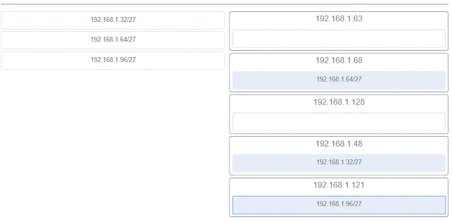 answare subnetwork to host address cisco ccna1 chapter 8