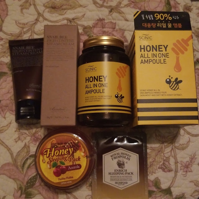 Benton, Scinic, Skinfood and Holika Holika honey products