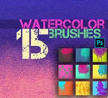 فرش فوتوشوب فرش مائية ملونة مميزة للفوتوشوب لاغراض التصميم المختلفة Watercolor Brushes for PS Free