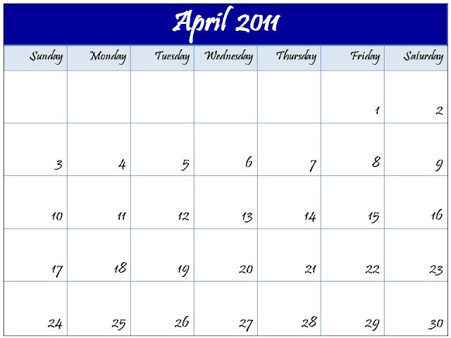 2011 calendar printable april. printable april 2011 calendar