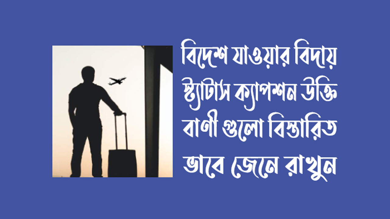 বিদেশ যাওয়ার বিদায় স্ট্যাটাস - বিদেশ যাওয়া নিয়ে ক্যাপশন, উক্তি, কবিতা ও কিছু কথা