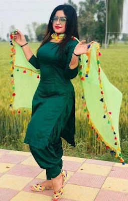 simple green suit punjabi