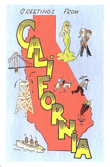 California_RETRO_POSTCARD_MAP