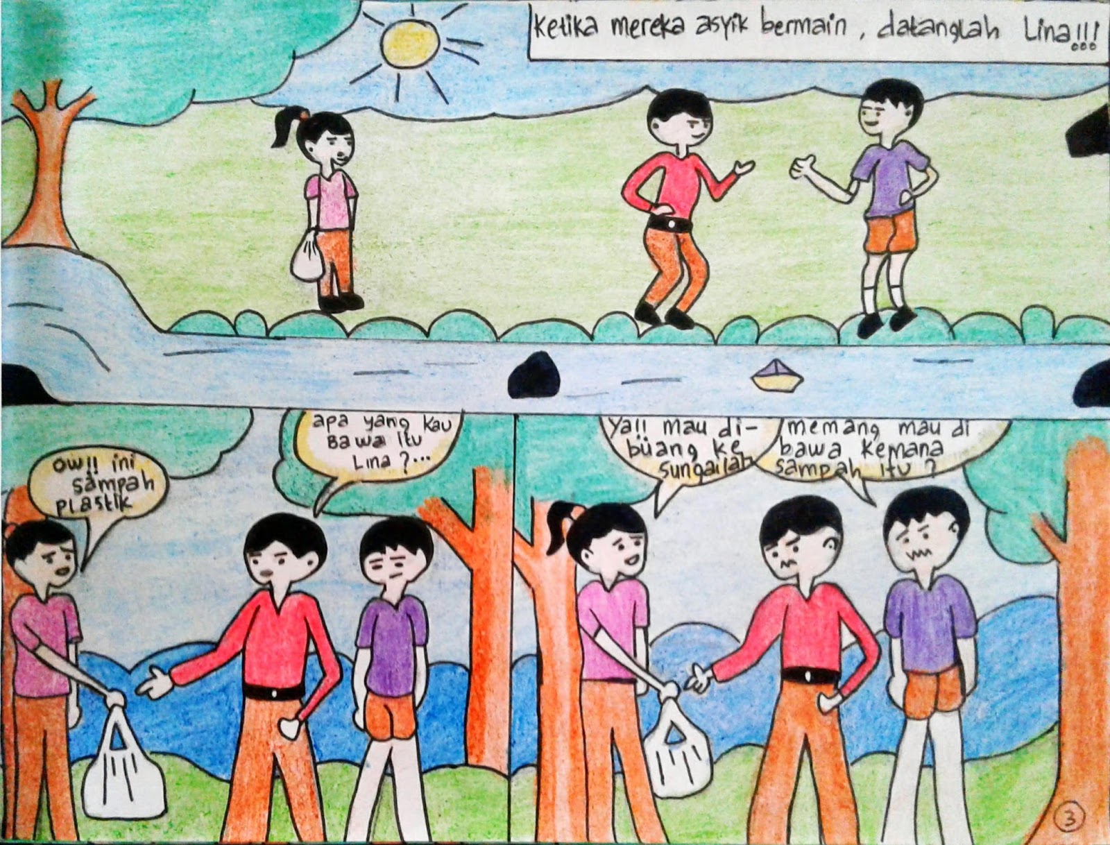 Gambar Komik Lingkungan Hijau Udaraku Bersih Komicbox