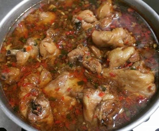 Ayam kukus masak taucu pedas tanpa garam