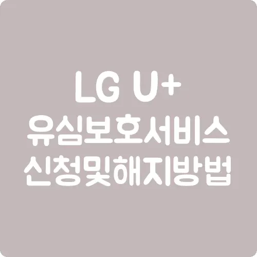 LG U+ 유심보호서비스 신청 및 해지 방법