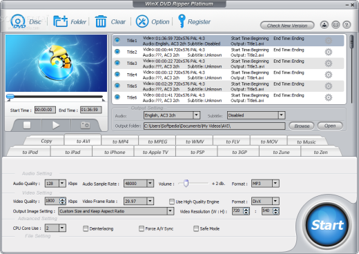 WinX DVD Ripper Platinum 7.5.0 Build 20140307 Cracked